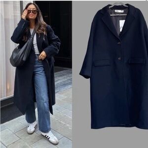 Zara Navy Blue Long Coat